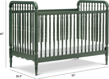 Namesake Liberty 3-in-1 Convertible Spindle Crib w/Toddler Bed Conversion Kit - Forest Green