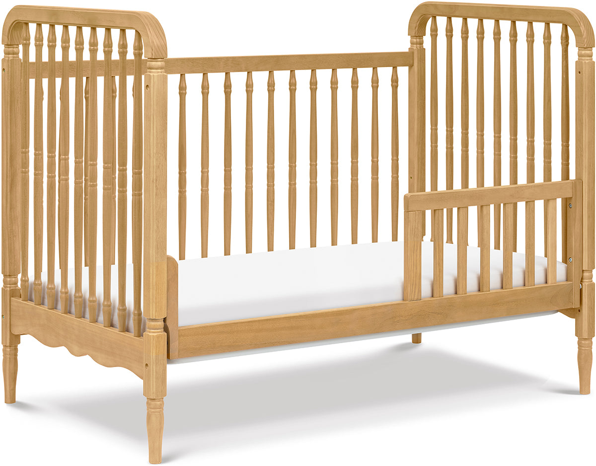 Namesake Liberty 3-in-1 Convertible Spindle Crib w/Toddler Bed Conversion Kit - Honey