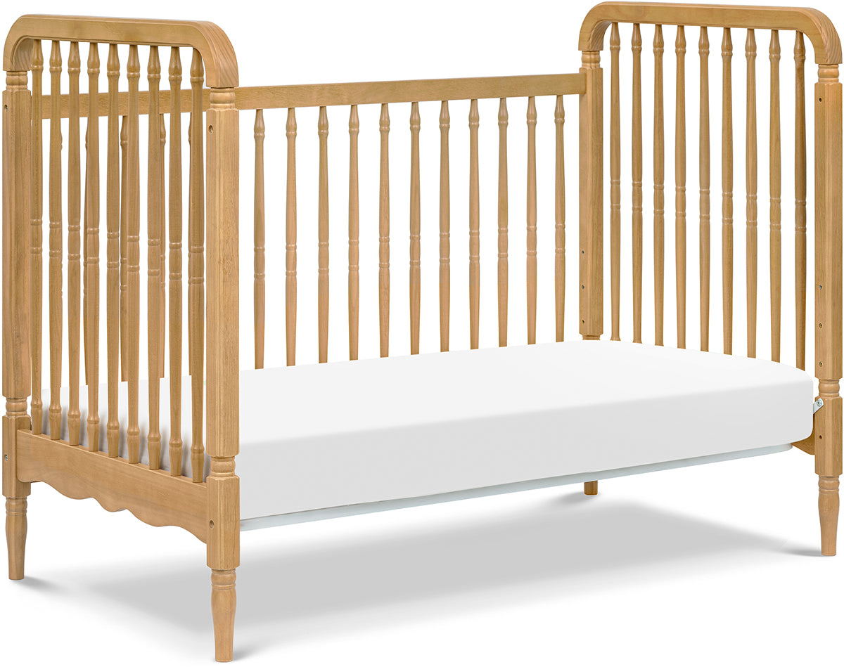 Namesake Liberty 3-in-1 Convertible Spindle Crib w/Toddler Bed Conversion Kit - Honey