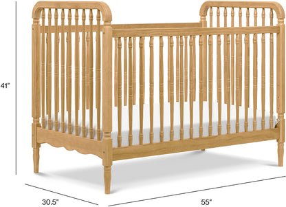 Namesake Liberty 3-in-1 Convertible Spindle Crib w/Toddler Bed Conversion Kit - Honey