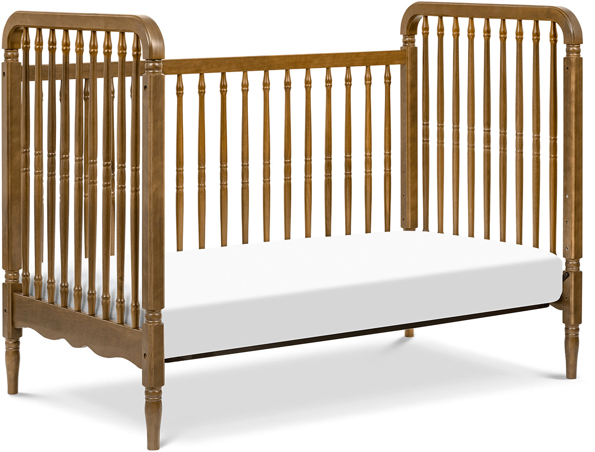 Namesake Liberty 3-in-1 Convertible Spindle Crib w/Toddler Bed Conversion Kit - Natural Walnut