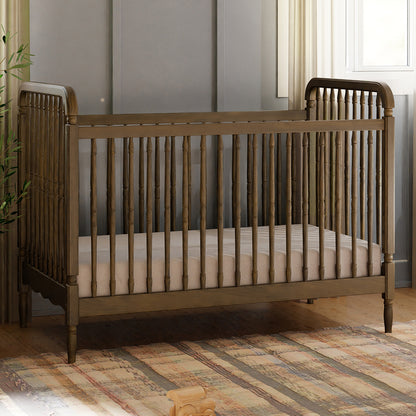 Namesake Liberty 3-in-1 Convertible Spindle Crib w/Toddler Bed Conversion Kit - Natural Walnut