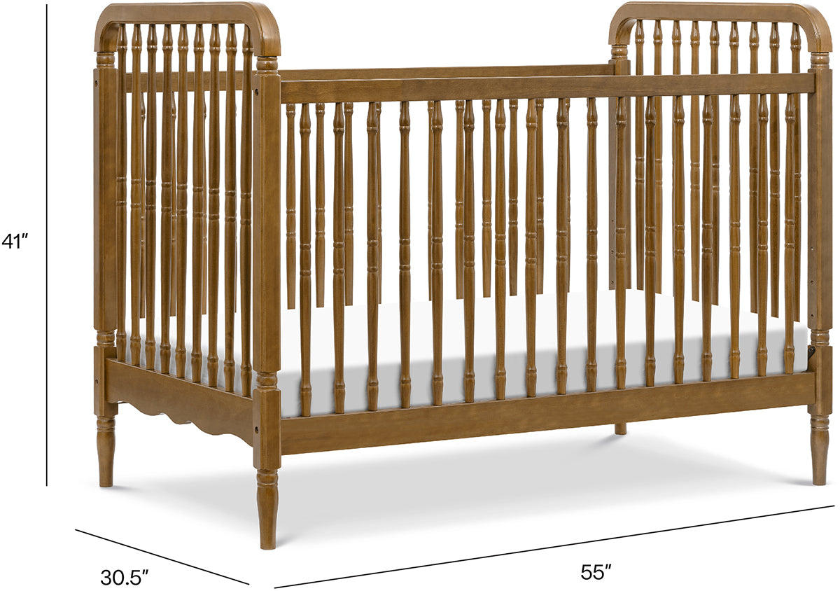 Namesake Liberty 3-in-1 Convertible Spindle Crib w/Toddler Bed Conversion Kit - Natural Walnut