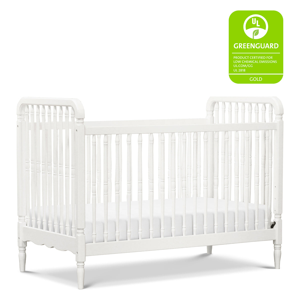 Namesake Liberty 3-in-1 Convertible Spindle Crib w/Toddler Bed Conversion Kit - Warm White