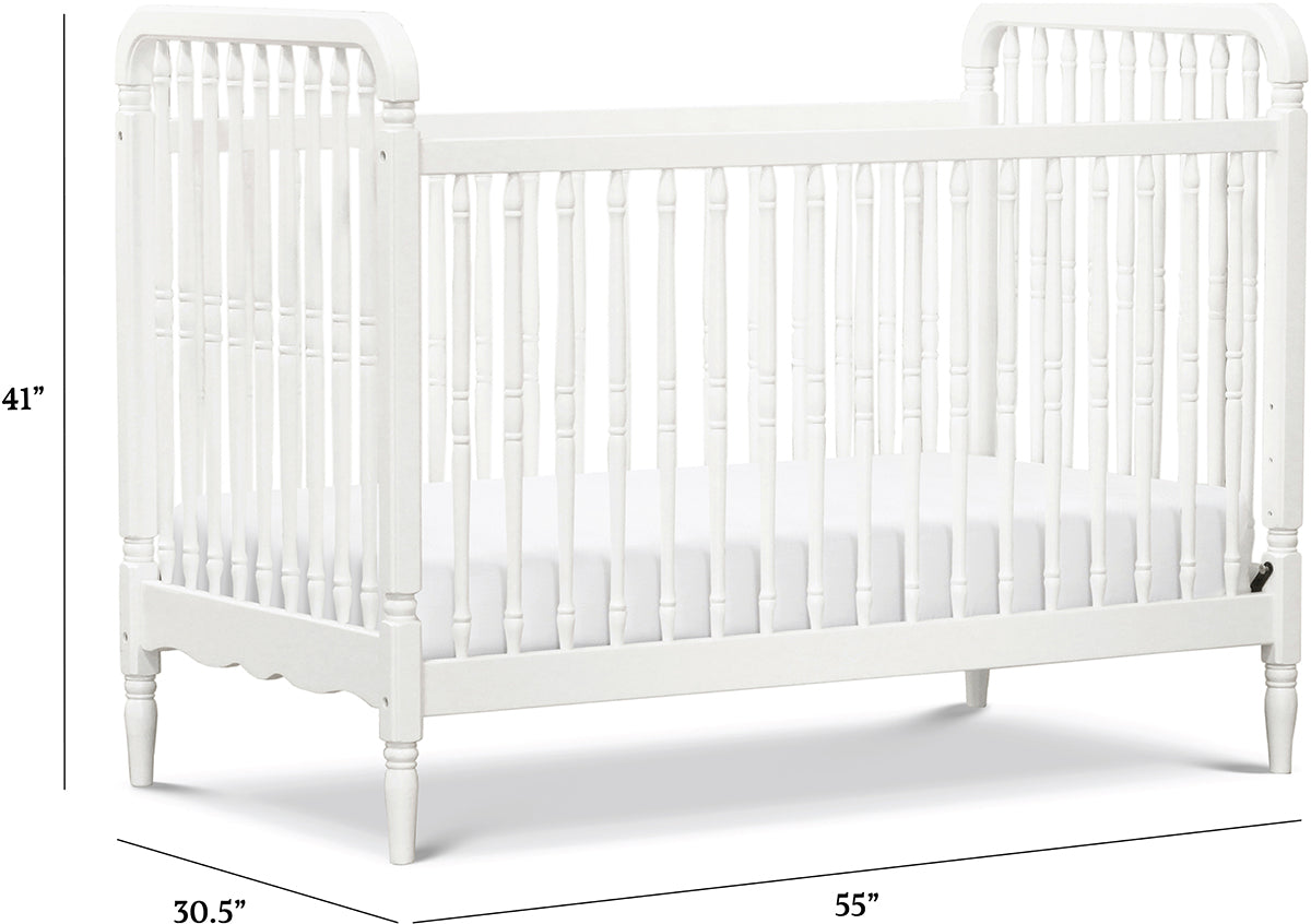 Namesake Liberty 3-in-1 Convertible Spindle Crib w/Toddler Bed Conversion Kit - Warm White