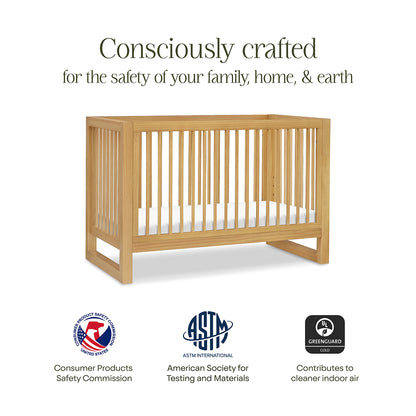 Namesake Nantucket 3-in-1 Convertible Crib w/Toddler Bed Conversion Kit - Honey