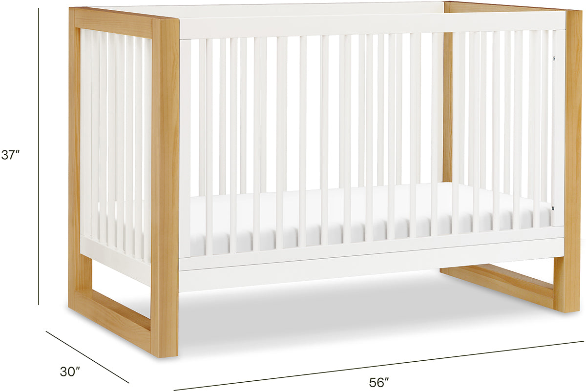 Namesake Nantucket 3-in-1 Convertible Crib w/Toddler Bed Conversion Kit - Warm White / Honey