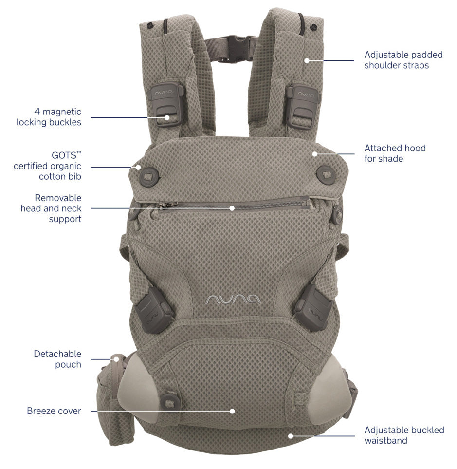 Nuna CUDL Clik 4 in 1 Baby Carrier - Fog