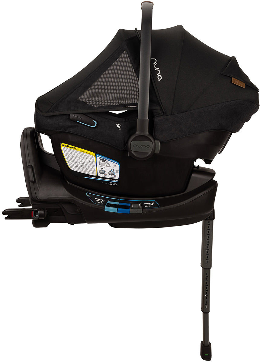 Nuna DEMI Next Double Stroller with Rider Board + PIPA Aire RX Travel System Bundle - Caviar