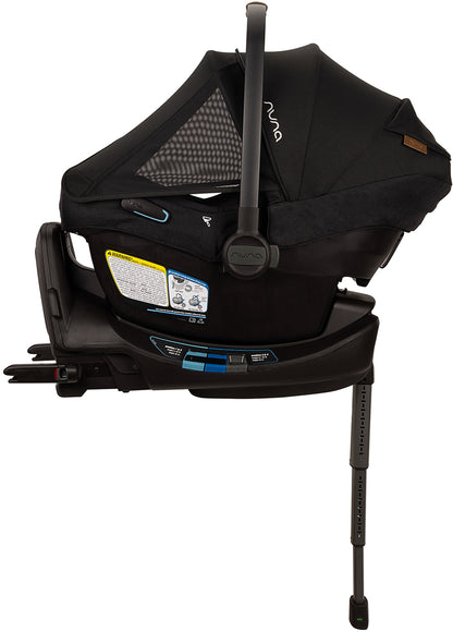 Nuna DEMI Next Double Stroller with Rider Board + PIPA Aire RX Travel System Bundle - Caviar