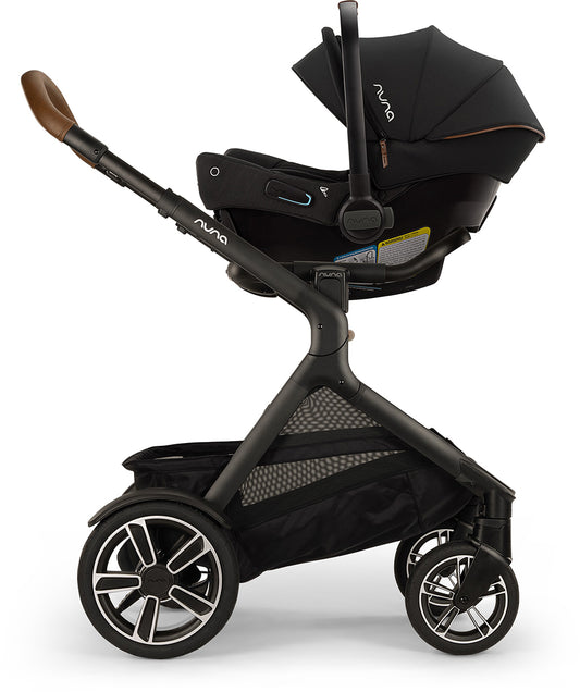 Nuna DEMI Next Double Stroller with Rider Board + PIPA urbn Travel System Bundle - Caviar