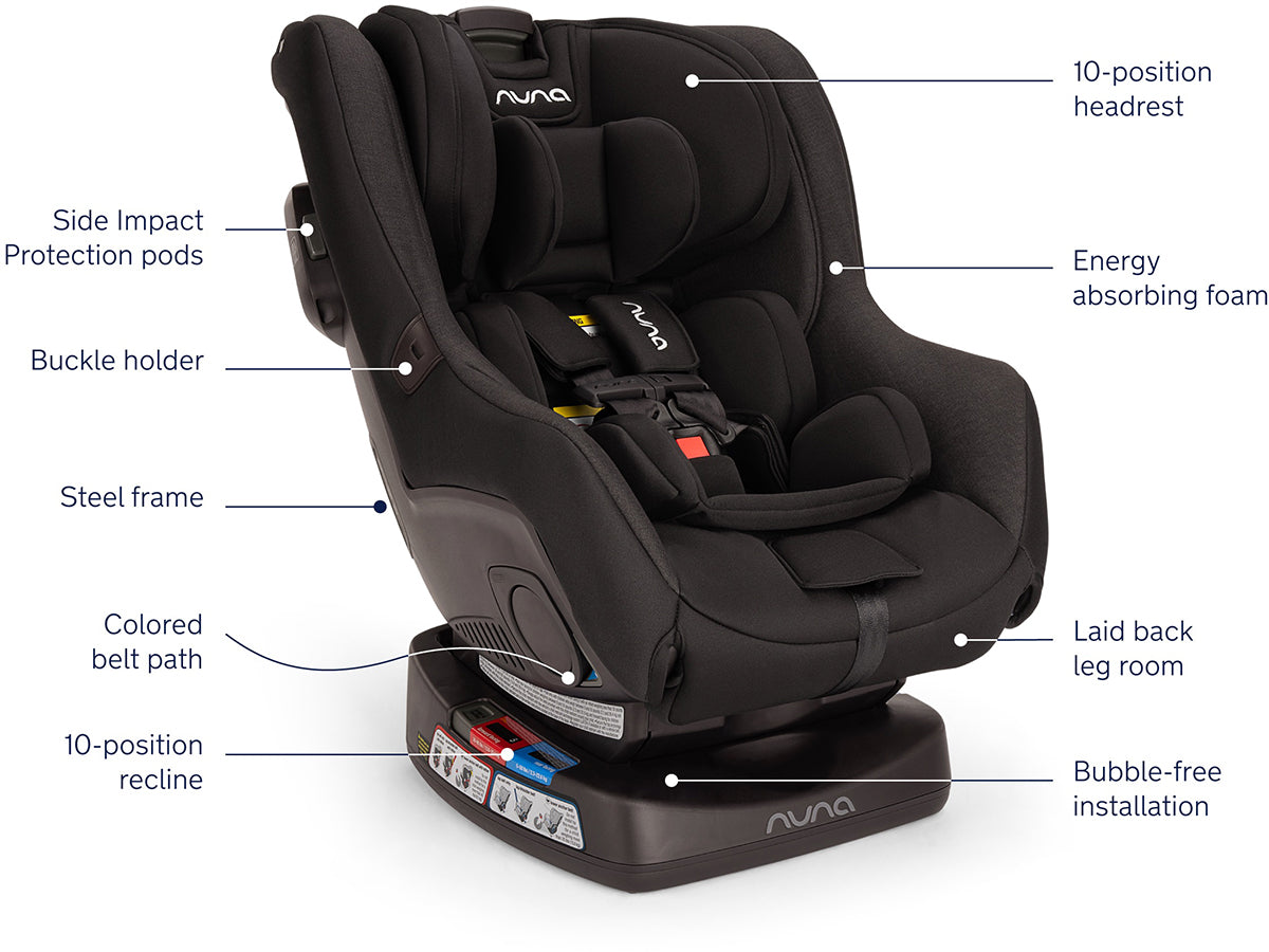 Nuna Rava Convertible Car Seat - Caviar (Flame Retardant Free)