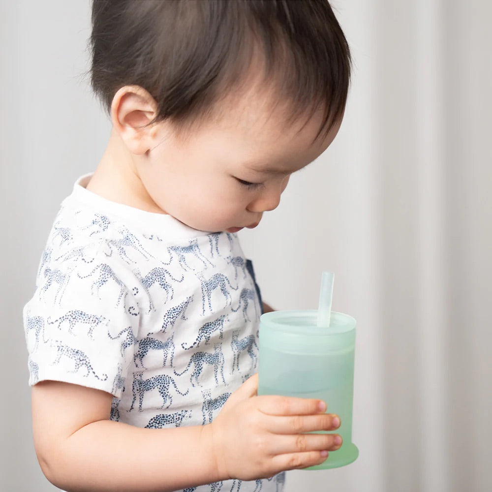 Olababy Training Cup with Lid + Straw - Coral