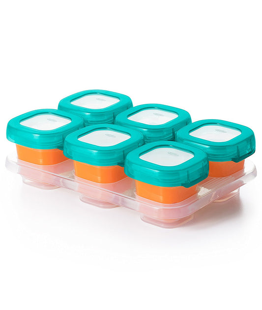 OXO Tot Baby Blocks Freezer Storage Containers, 2 Oz - Teal