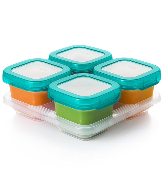 OXO Tot Baby Blocks Freezer Storage Containers, 6 Oz - Teal