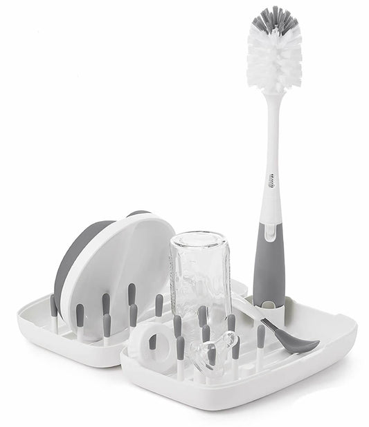 OXO Tot On-the-go Drying Rack With Bottle Brush - Gray