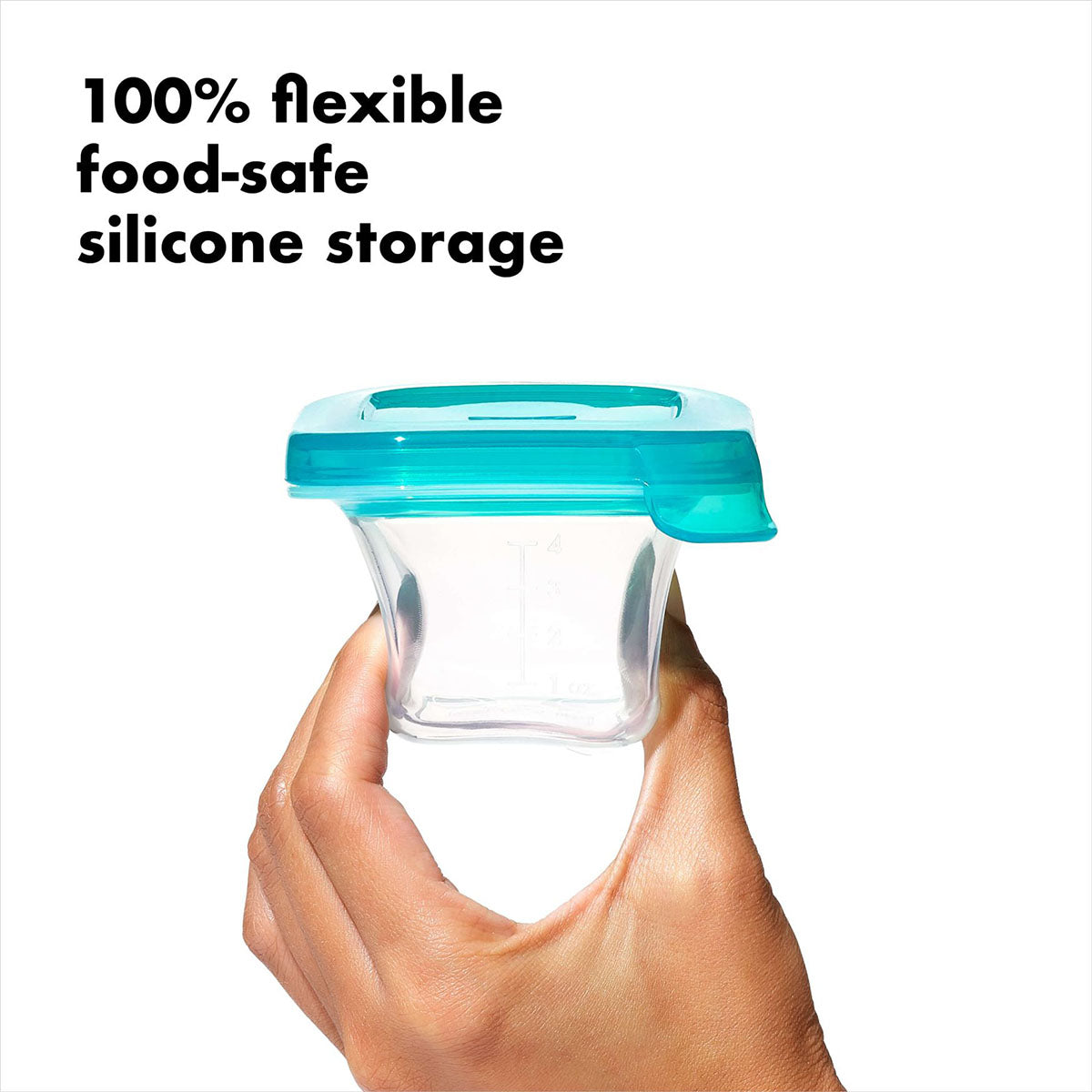 OXO Tot Silicone Freezer Storage Containers, 4 oz - Teal