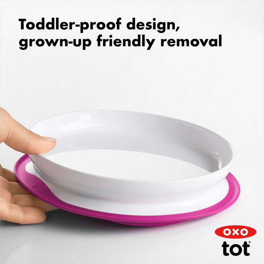 OXO Tot Stick & Stay Plate - Pink