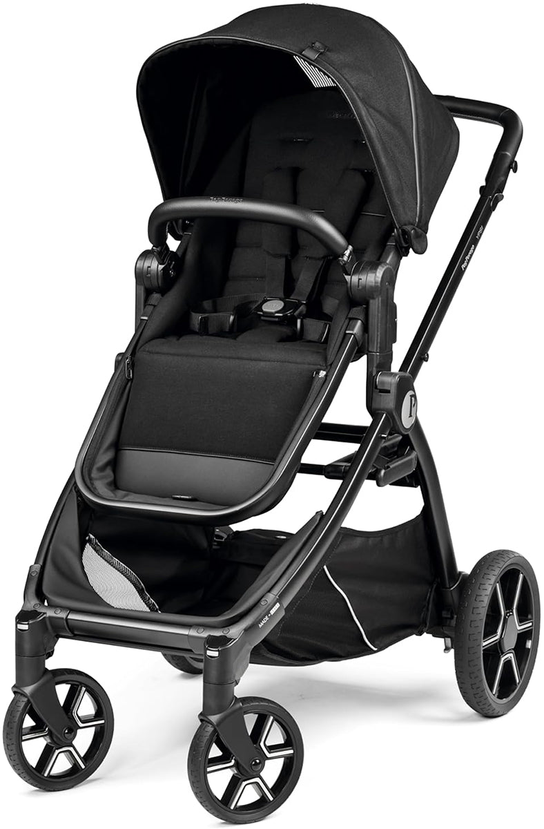 Peg Perego Ypsi Double Stroller Bundle - True Black