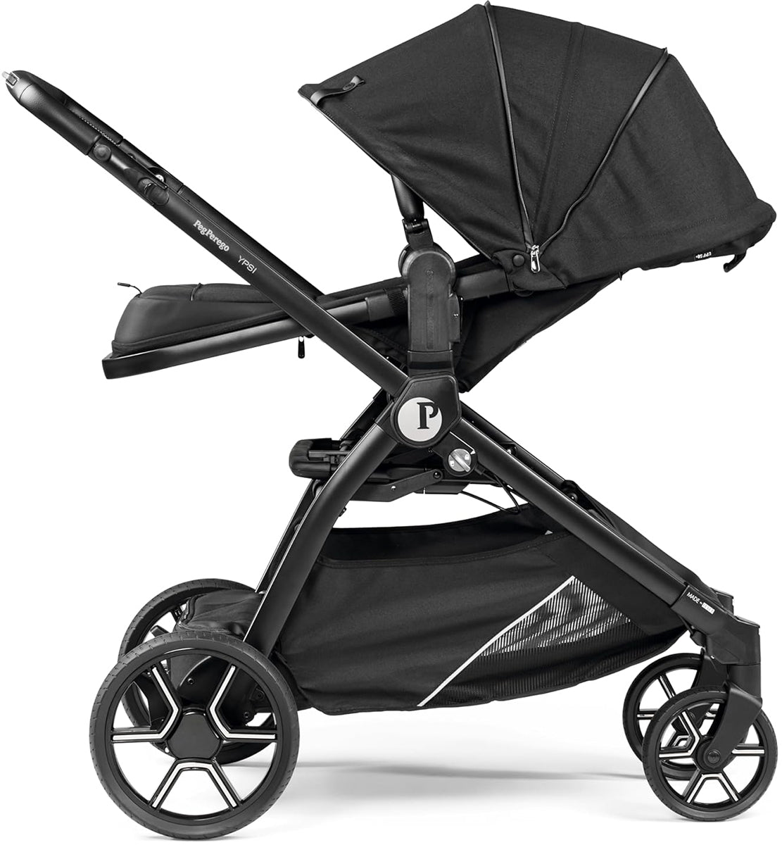 Peg Perego Ypsi Double Stroller Bundle - True Black