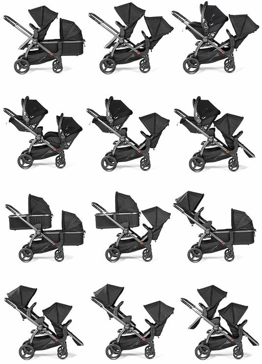 Peg Perego YPSI + Primo Viaggio 4-35 Nido K Twin Travel System Bundle - True Black / True Black