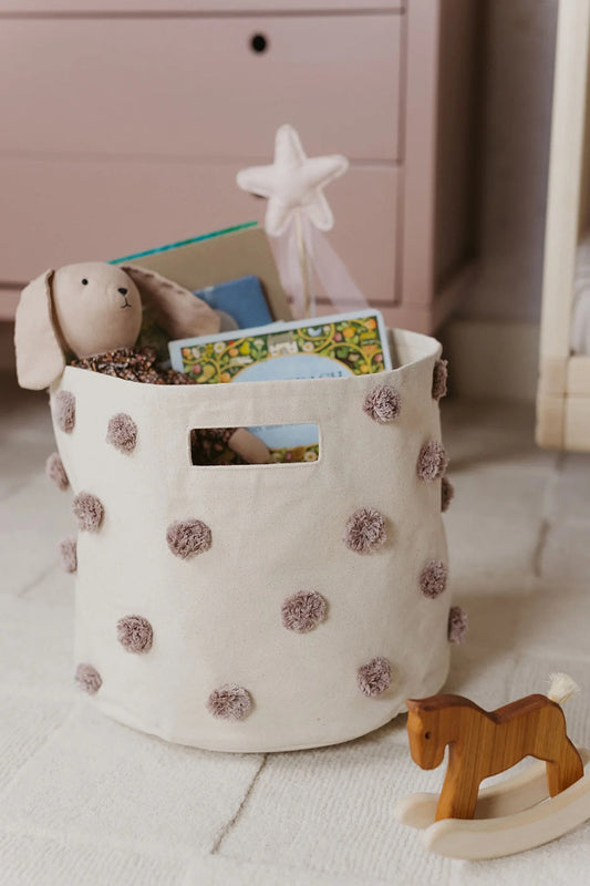 Petit Pehr Pom Pom Basket - Bin - Mauve