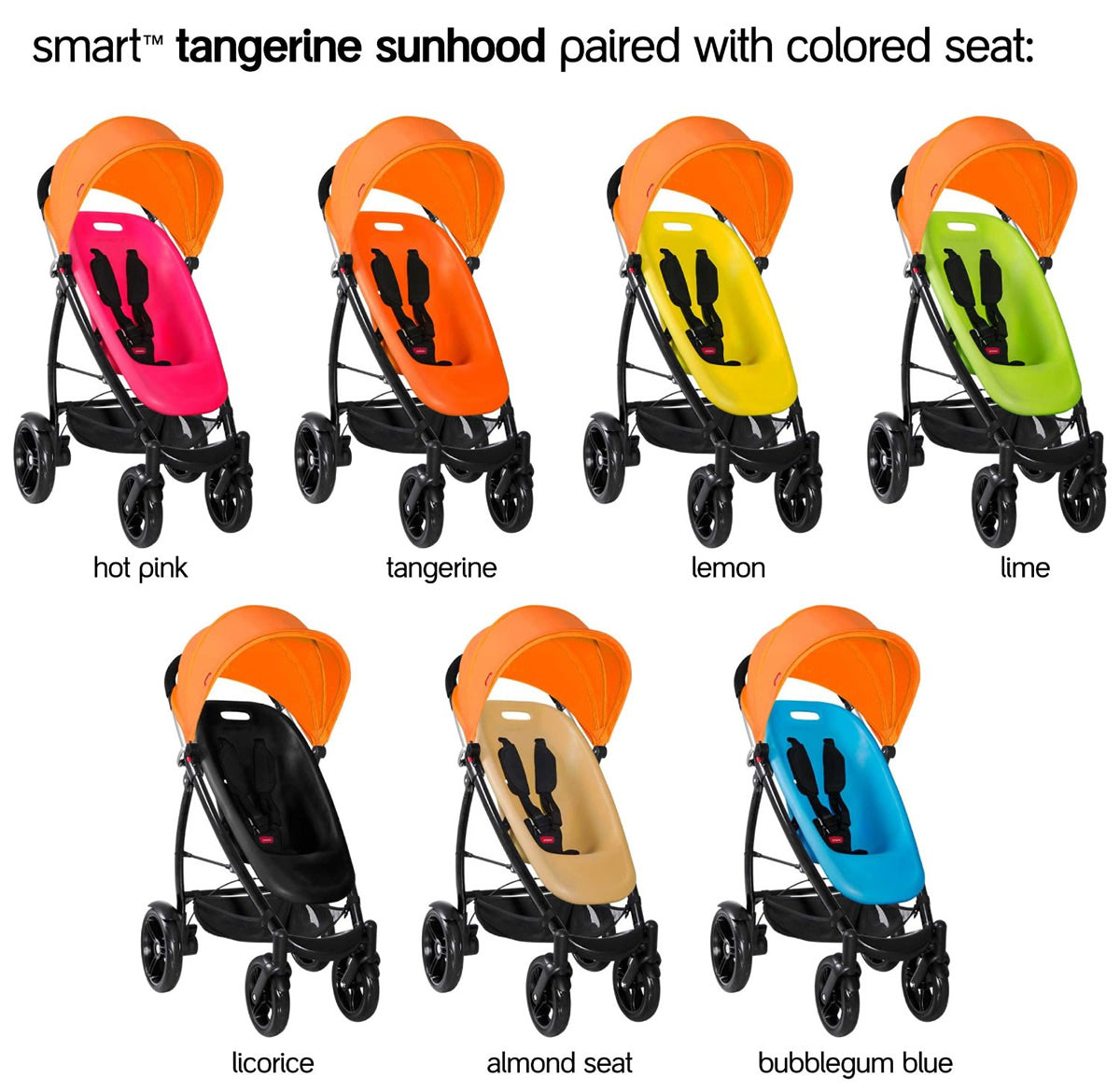 Phil & Teds Smart Sunhood - Tangerine