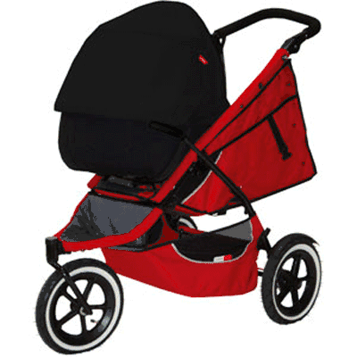 Phil & Teds Peanut Bassinet for Classic / Sport / Dash / Explorer / Hammerhead in Black/Red