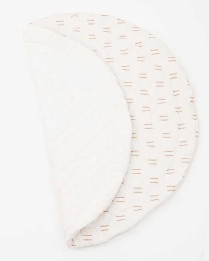 Poppyseed Play Extra Padded Round Play Mat - Neutral Lines