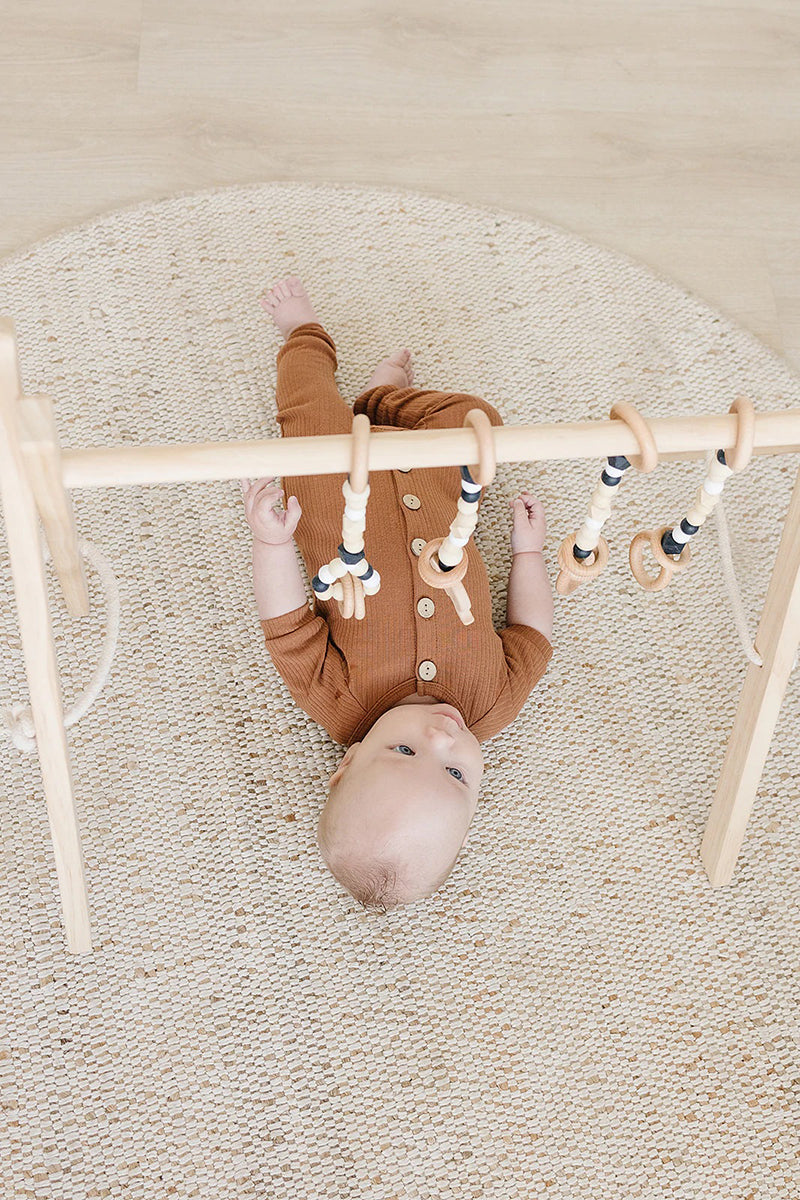 Poppyseed Play Wooden Baby Gym - Natural / Black Toys