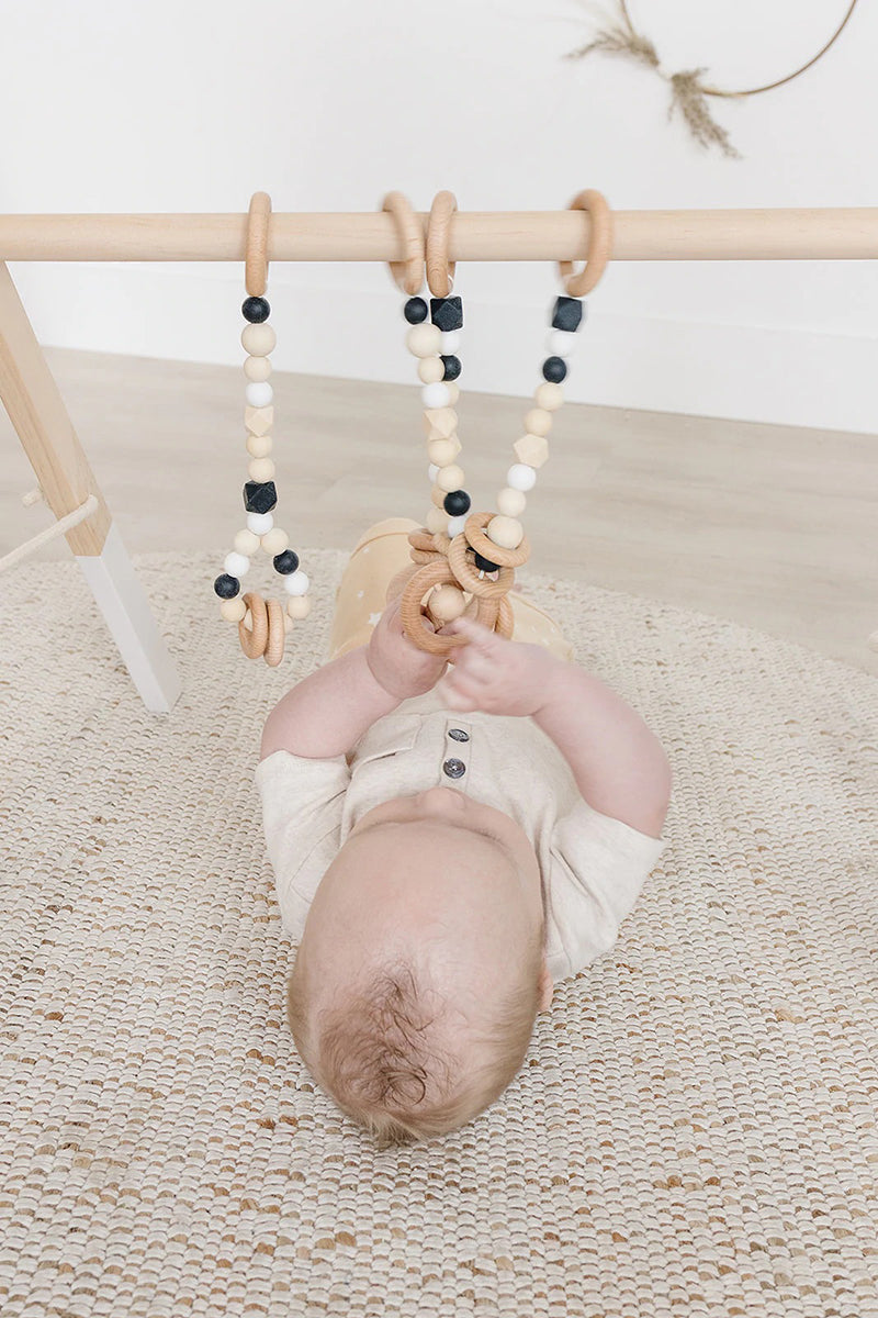 Poppyseed Play Wooden Baby Gym - Natural / Black Toys