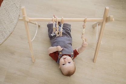 Poppyseed Play Wooden Baby Gym - Natural / Macrame