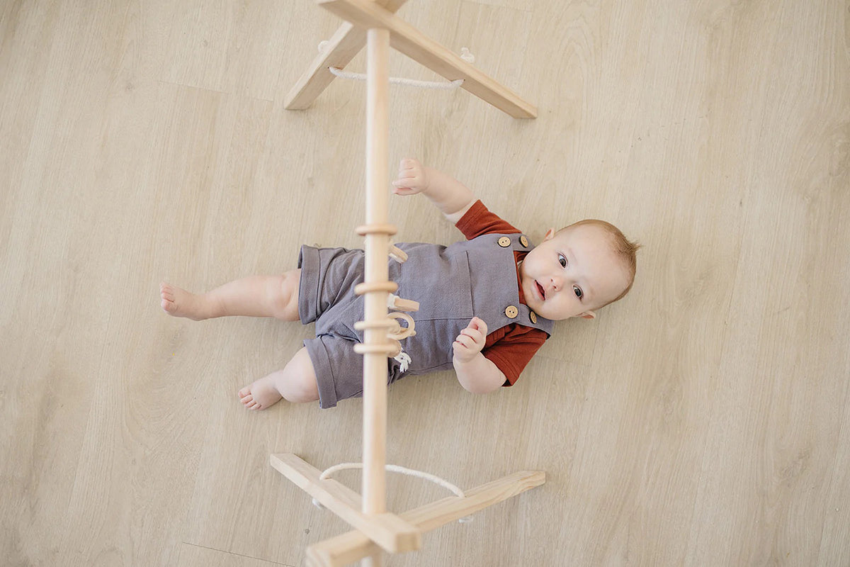 Poppyseed Play Wooden Baby Gym - Natural / Macrame