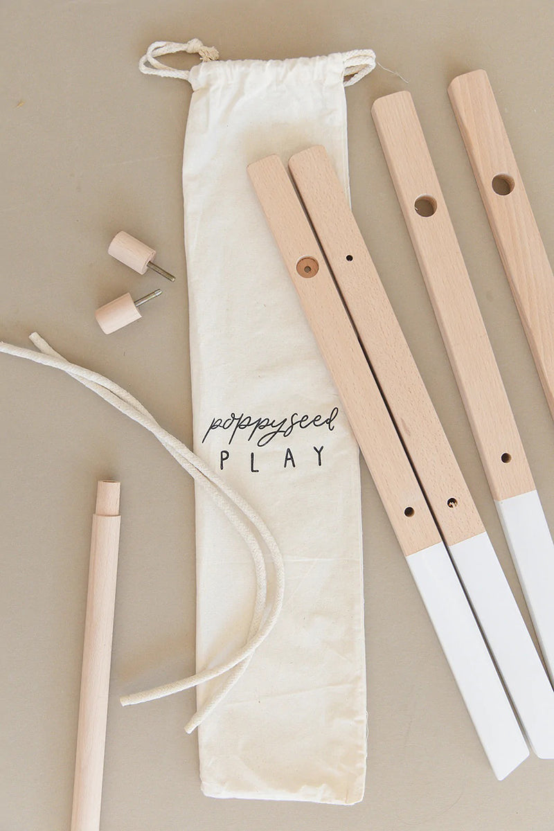 Poppyseed Play Wooden Baby Gym - Natural / Macrame