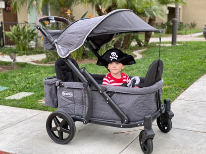 Pronto One (2 Seater) Stroller Wagon - Black Frame / Mint Melange