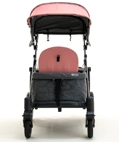 Pronto One (2 Seater) Stroller Wagon - Black Frame / Ginger Pink