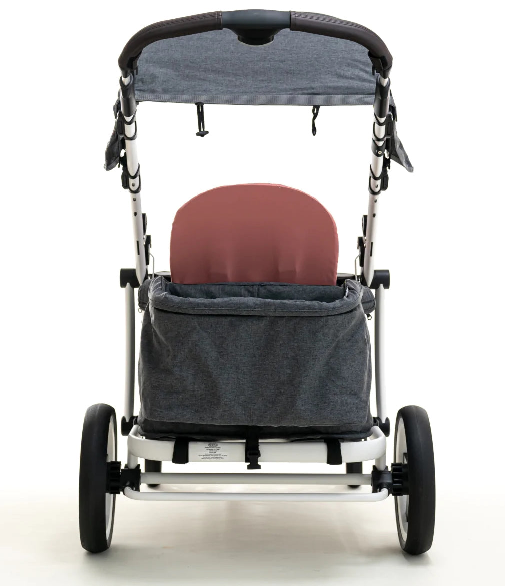 Pronto One (2 Seater) Stroller Wagon - White Frame / Ginger Pink