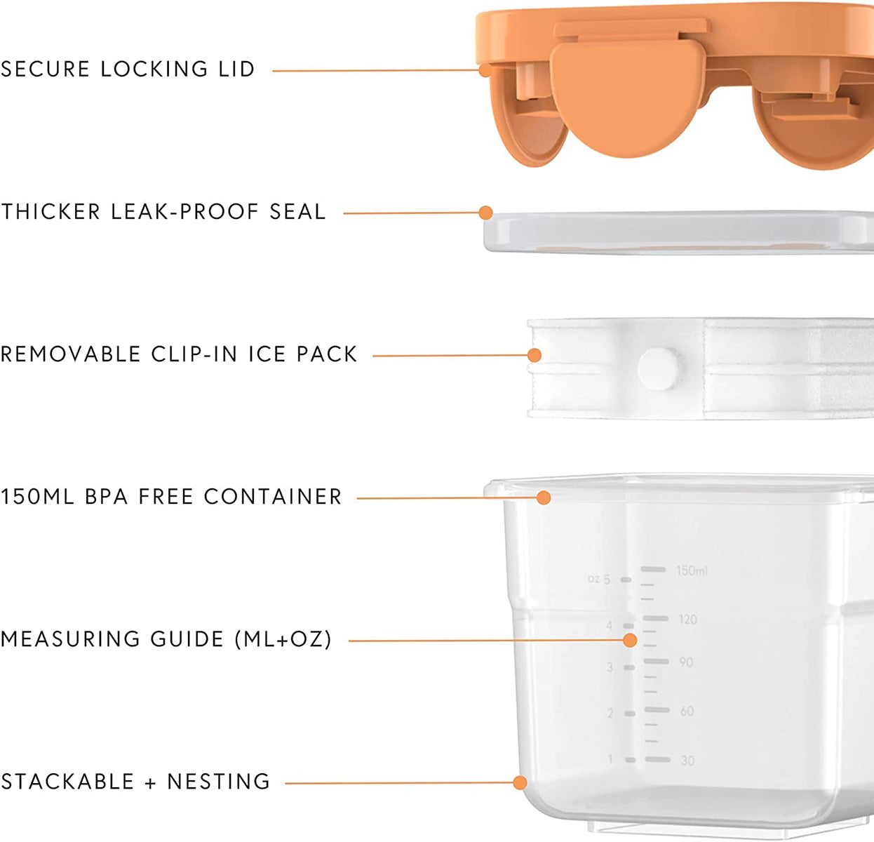 Quark Storii Cooling Food Storage Containers, 3 Pack