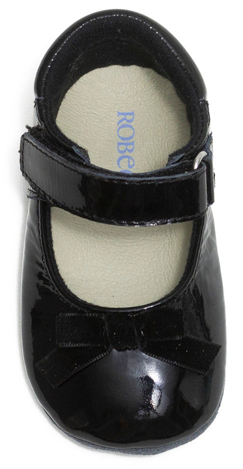 Robeez First Kicks Velvet Bow - Black, 12-18 months