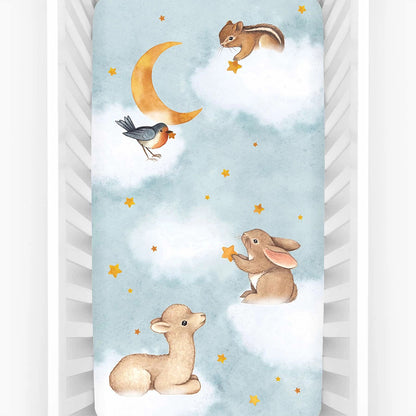 Rookie Humans Cotton Sateen Crib Sheet - Goodnight Wonderland