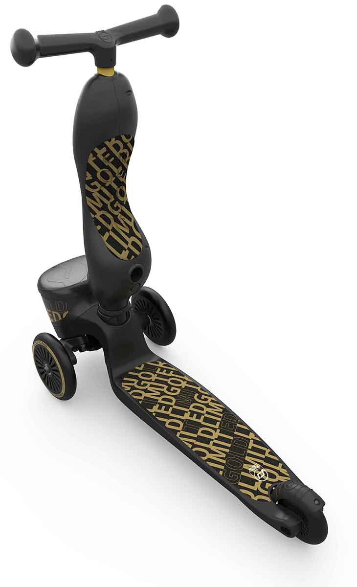 Scoot & Ride Highwaykick 1 Convertible Scooter - Black / Gold Limited Edition