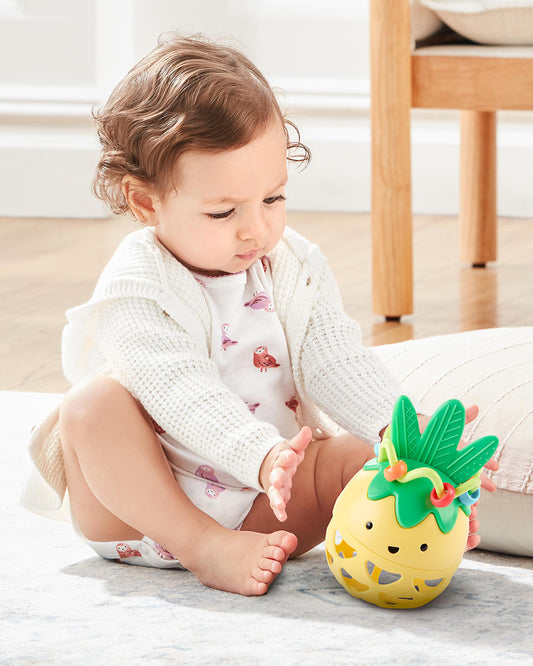 Skip Hop Farmstand Roll-Around Pineapple Rattle Baby Toy