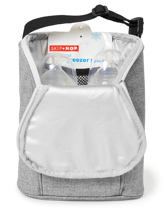 Skip Hop Grab & Go Double Bottle Bag - Grey Melange