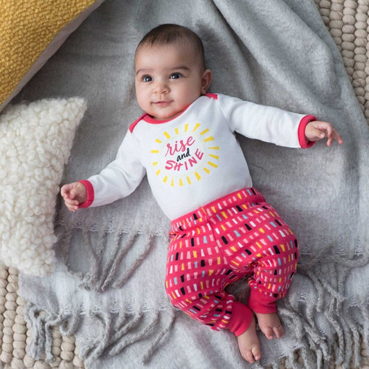 Skip Hop Long Sleeve Bodysuit & Pant Set, Rise & Shine - Confetti (3 Months)