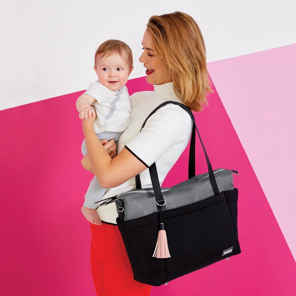 Skip Hop Nolita Neoprene Tote Diaper Bag - Black/Grey