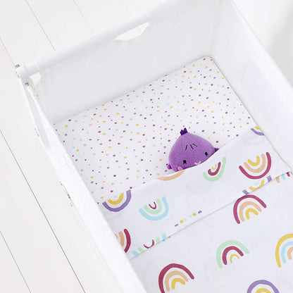 Snuz SnuzPod Crib Fitted Sheets, 2 Pack - Multi Rainbow