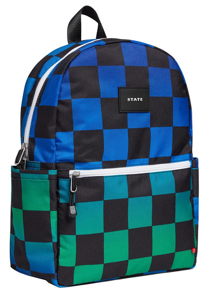 State Bags Kane Kids Travel Backpack - Blue Checkerboard