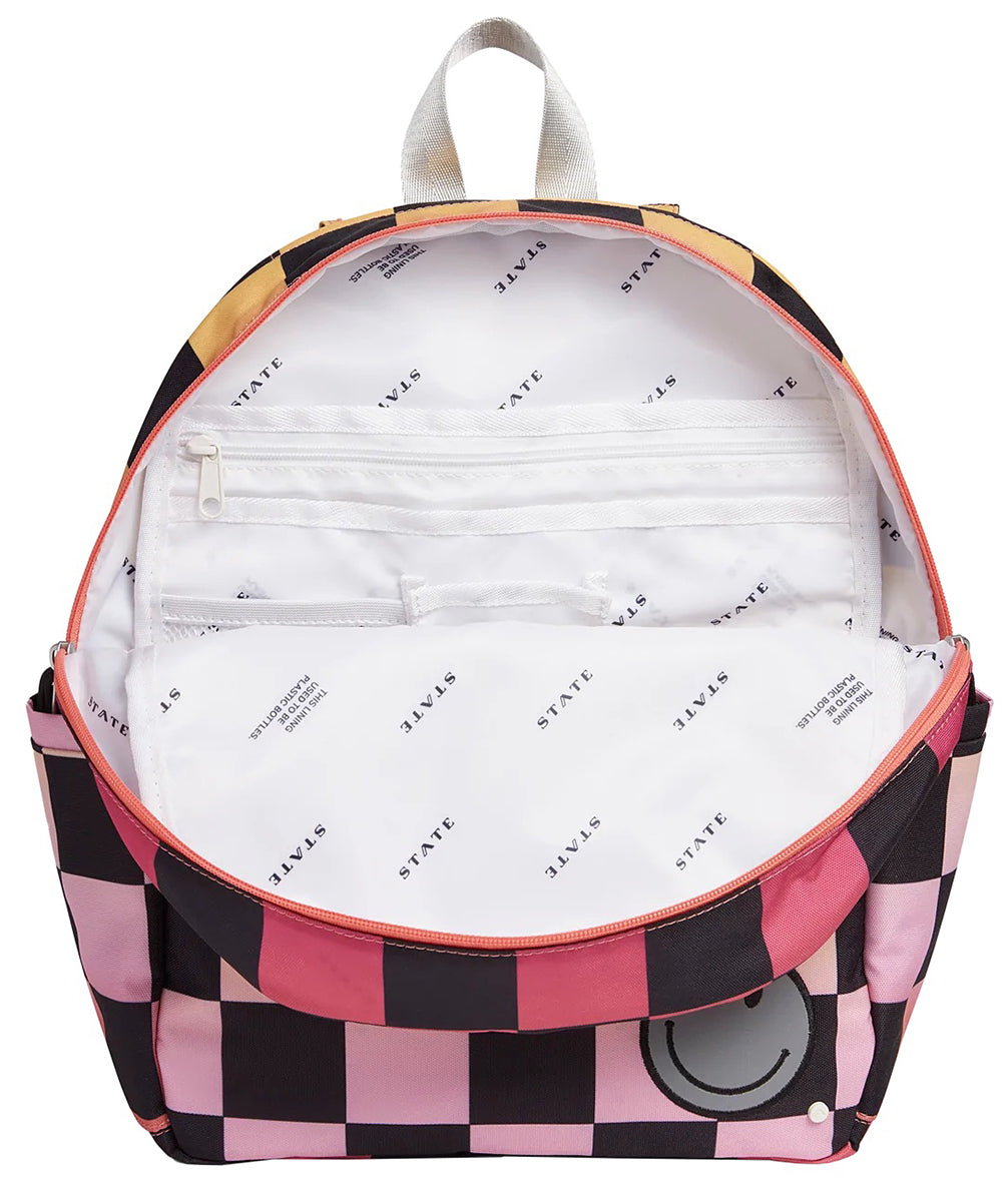 State Bags Kane Kids Travel Backpack - Pink Checkerboard