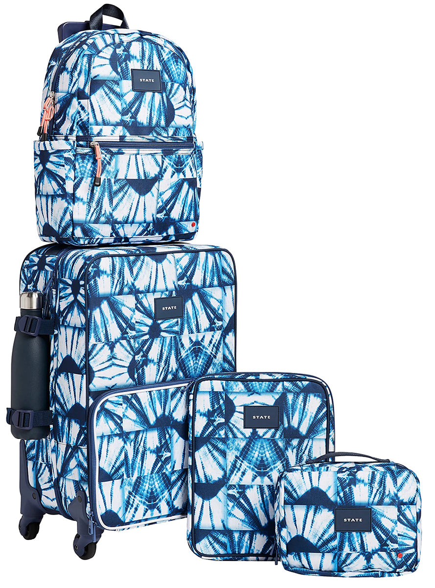 State Bags Logan Suitcase - Indigo Patchwork