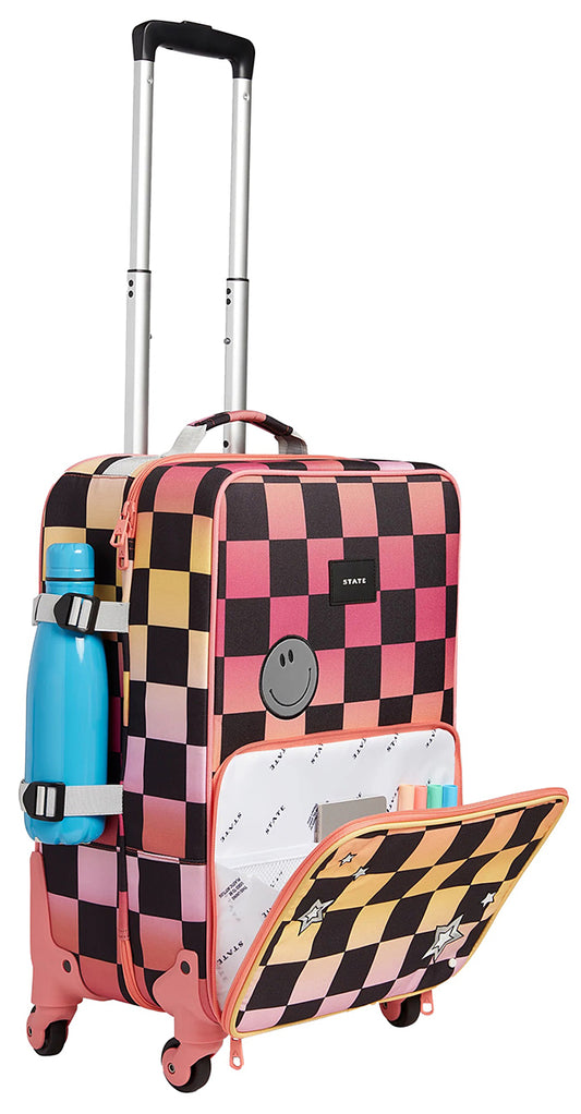 State Bags Logan Suitcase - Pink Checkerboard